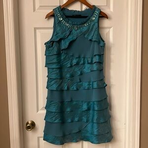 SL Fashion beautiful teal layer dress